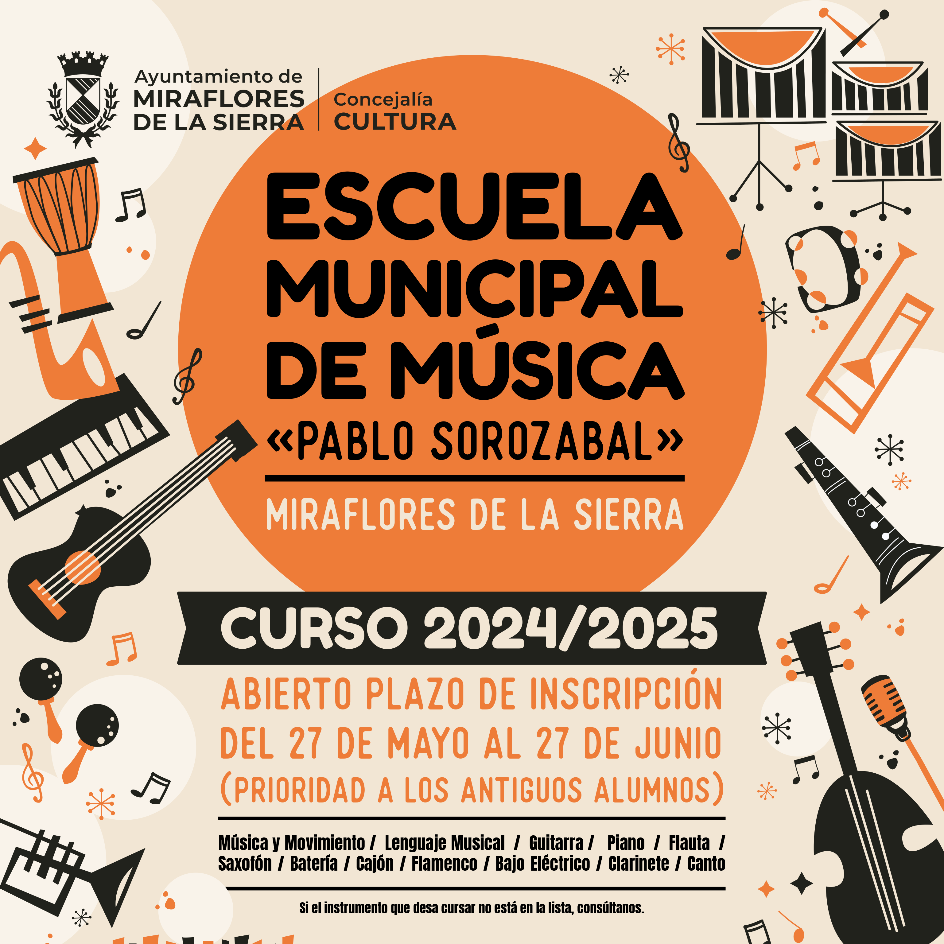 INSCRIPCIONES ESCUELA DE MÚSICA 2024/2025